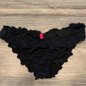 Victoria Secret Black Ruffle Bathing Suit Bottom Swimsuit Women’s Small S